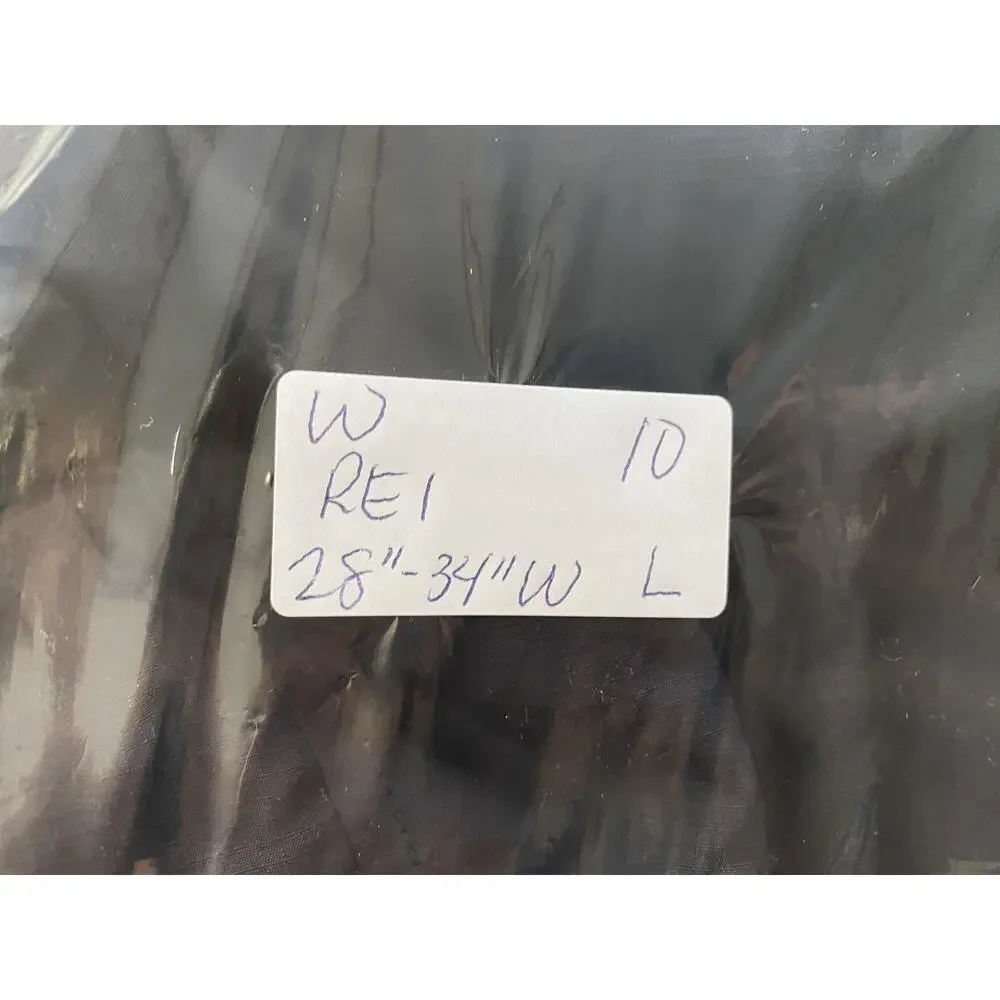 REI Windbreaker Pant Mens Large Black Nylon Hiking Elastic Waist Zip Pockets 32L